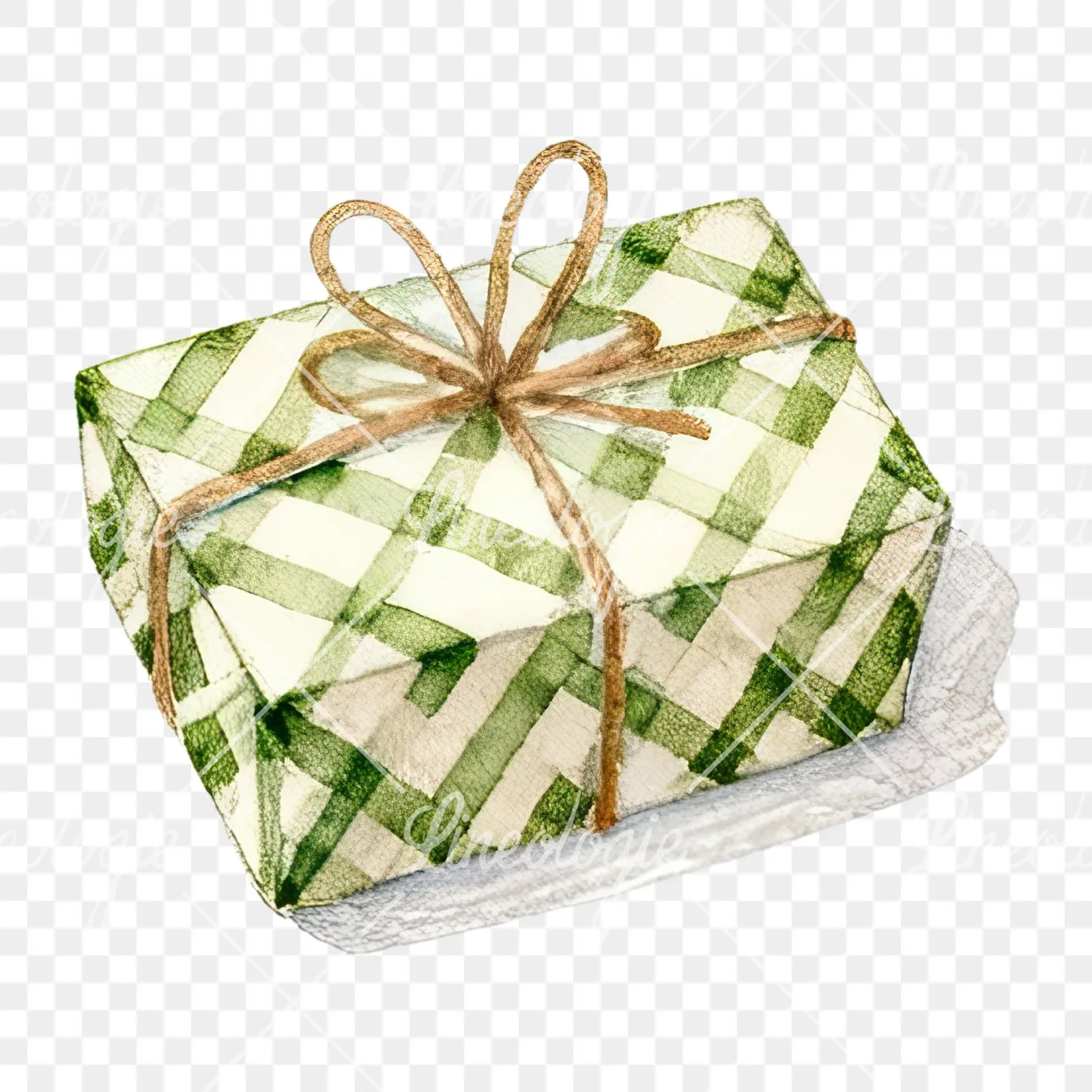 Watercolor presents gift clipart 4 of 12 on a transparent background (PNG)