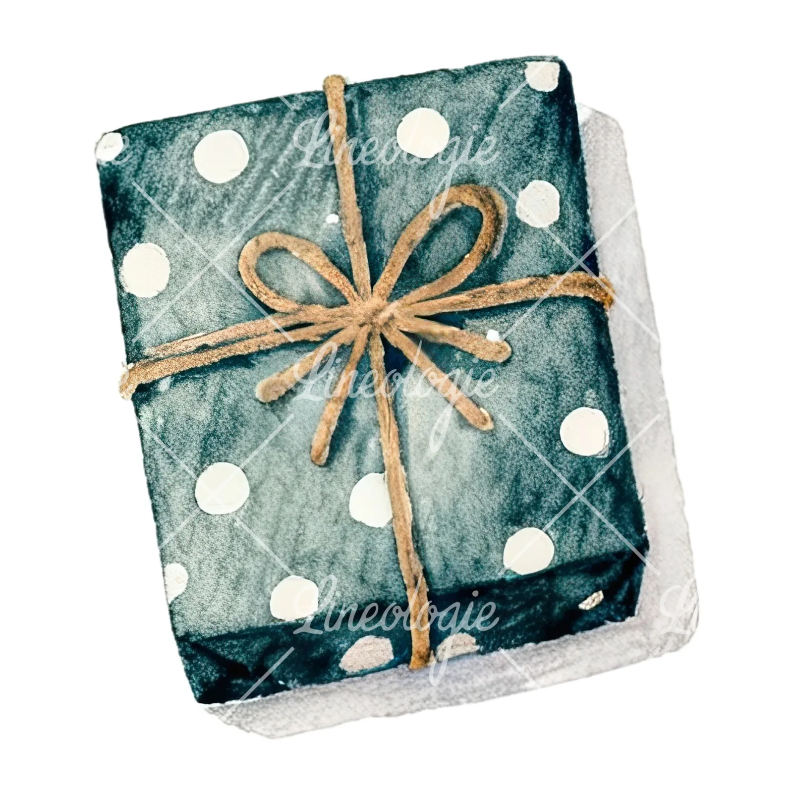 Watercolor presents gift clipart 5 of 12 on a white background (JPG)