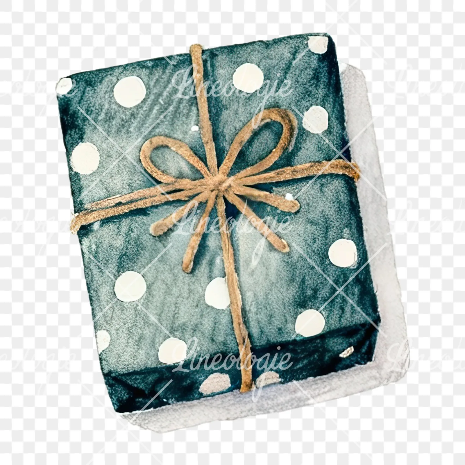 Watercolor presents gift clipart 5 of 12 on a transparent background (PNG)