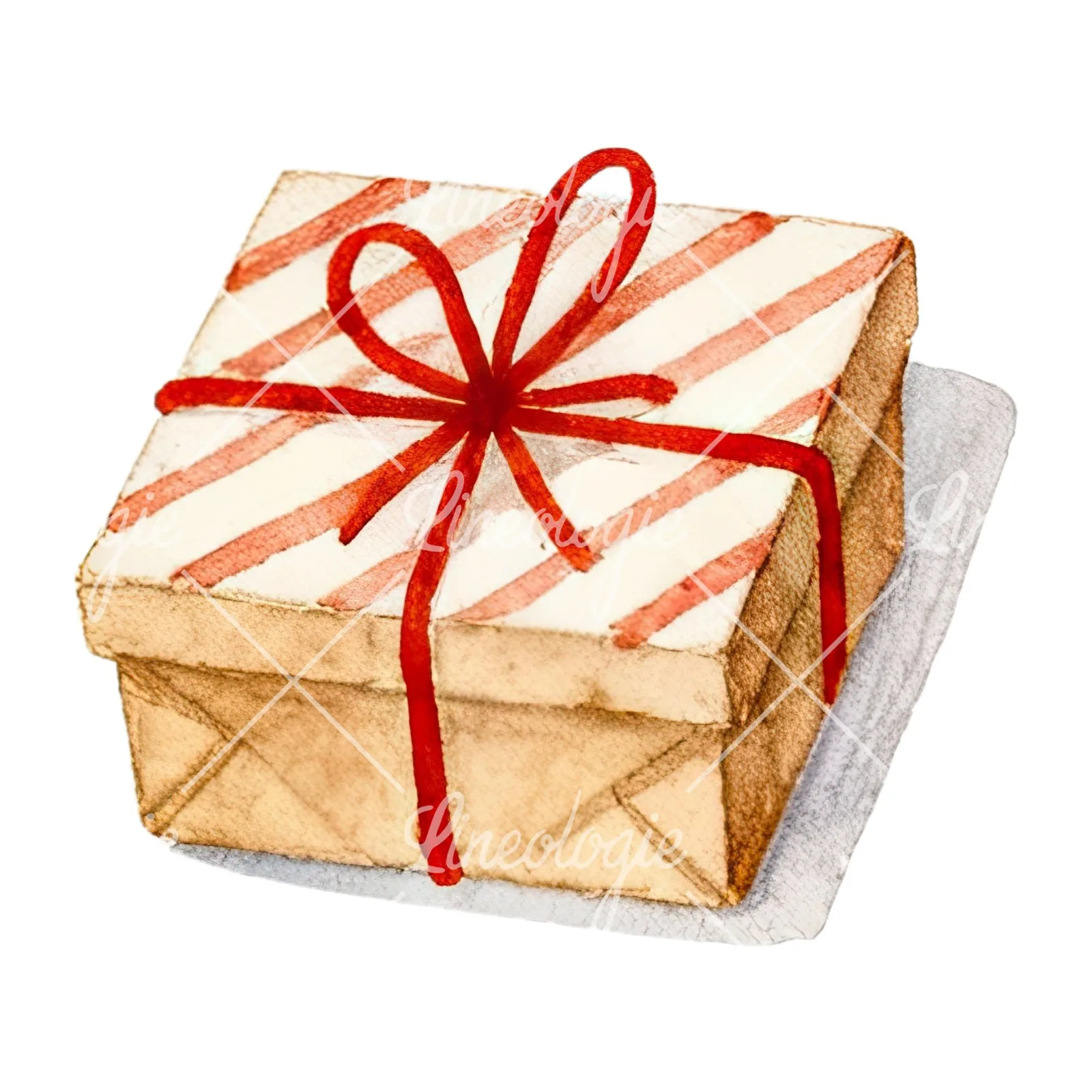 Watercolor presents gift clipart 6 of 12 on a white background (JPG)