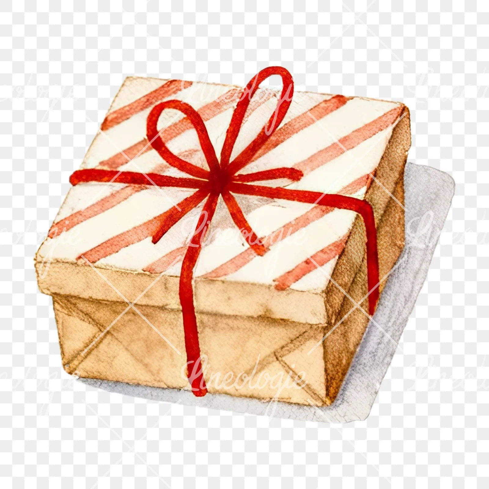 Watercolor presents gift clipart 6 of 12 on a transparent background (PNG)