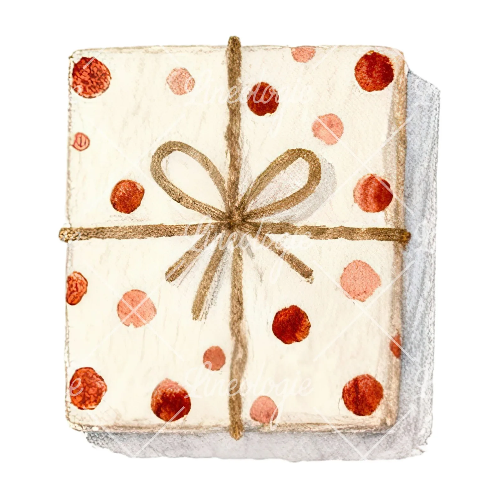 Watercolor presents gift clipart 7 of 12 on a white background (JPG)