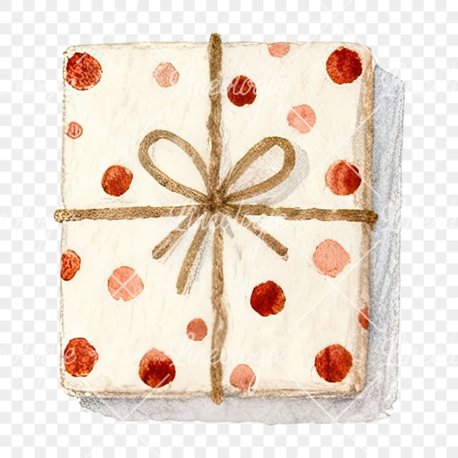 Watercolor presents gift clipart 7 of 12 on a transparent background (PNG)