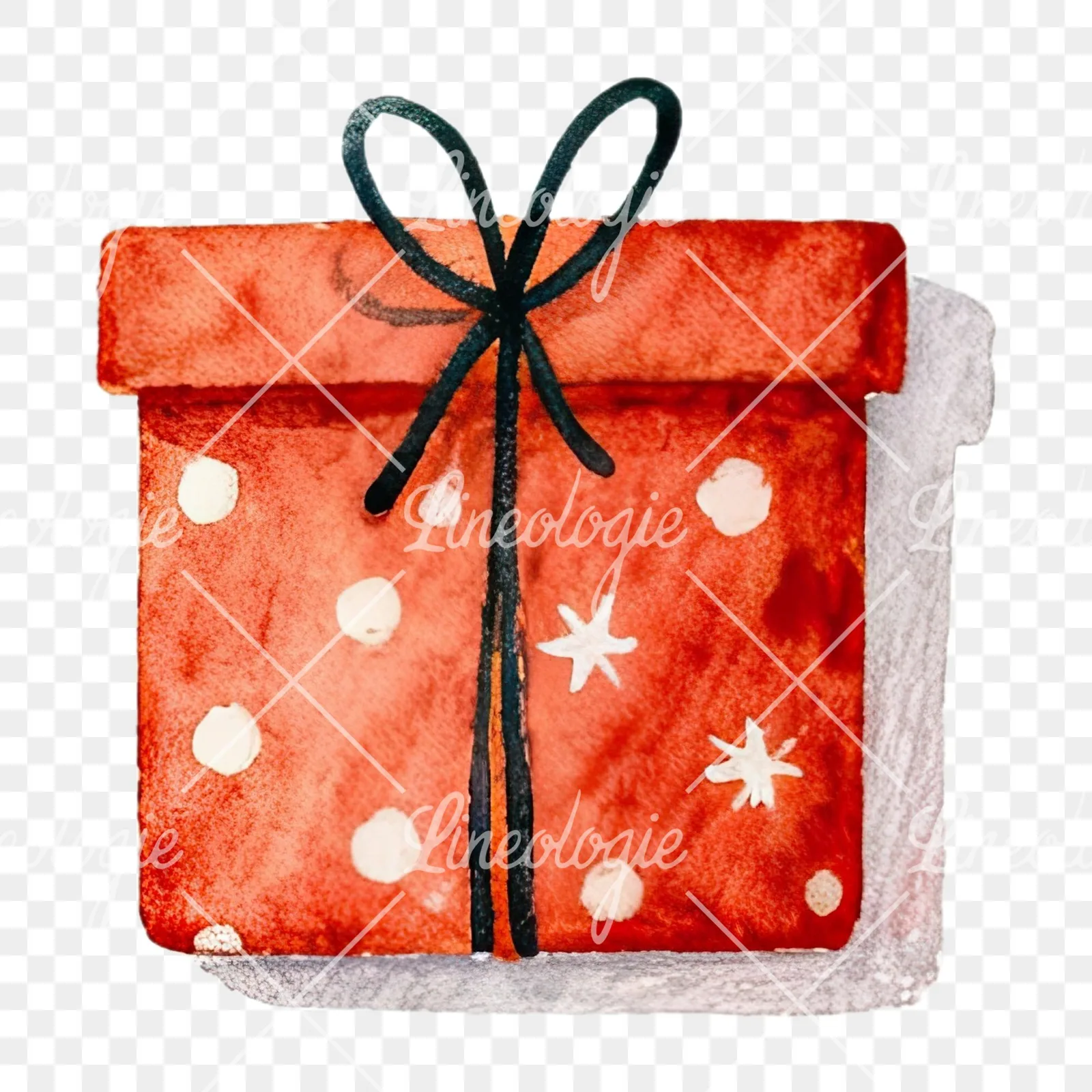 Watercolor presents gift clipart 8 of 12 on a transparent background (PNG)