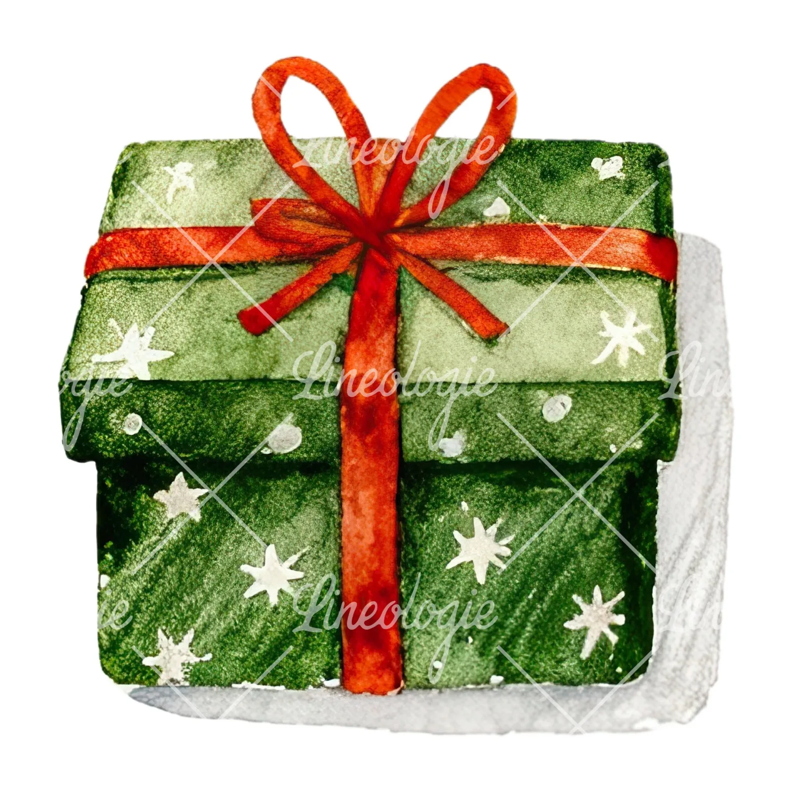 Watercolor presents gift clipart 10 of 12 on a white background (JPG)
