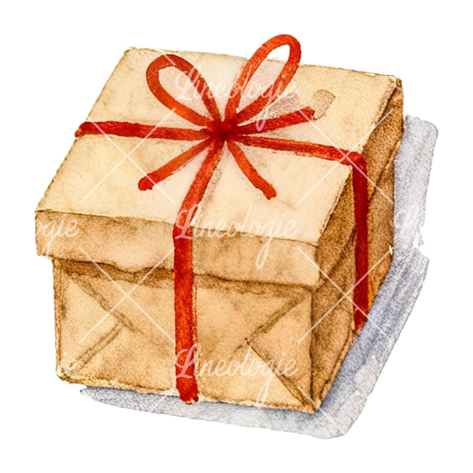 Watercolor presents gift clipart 12 of 12 on a white background (JPG)