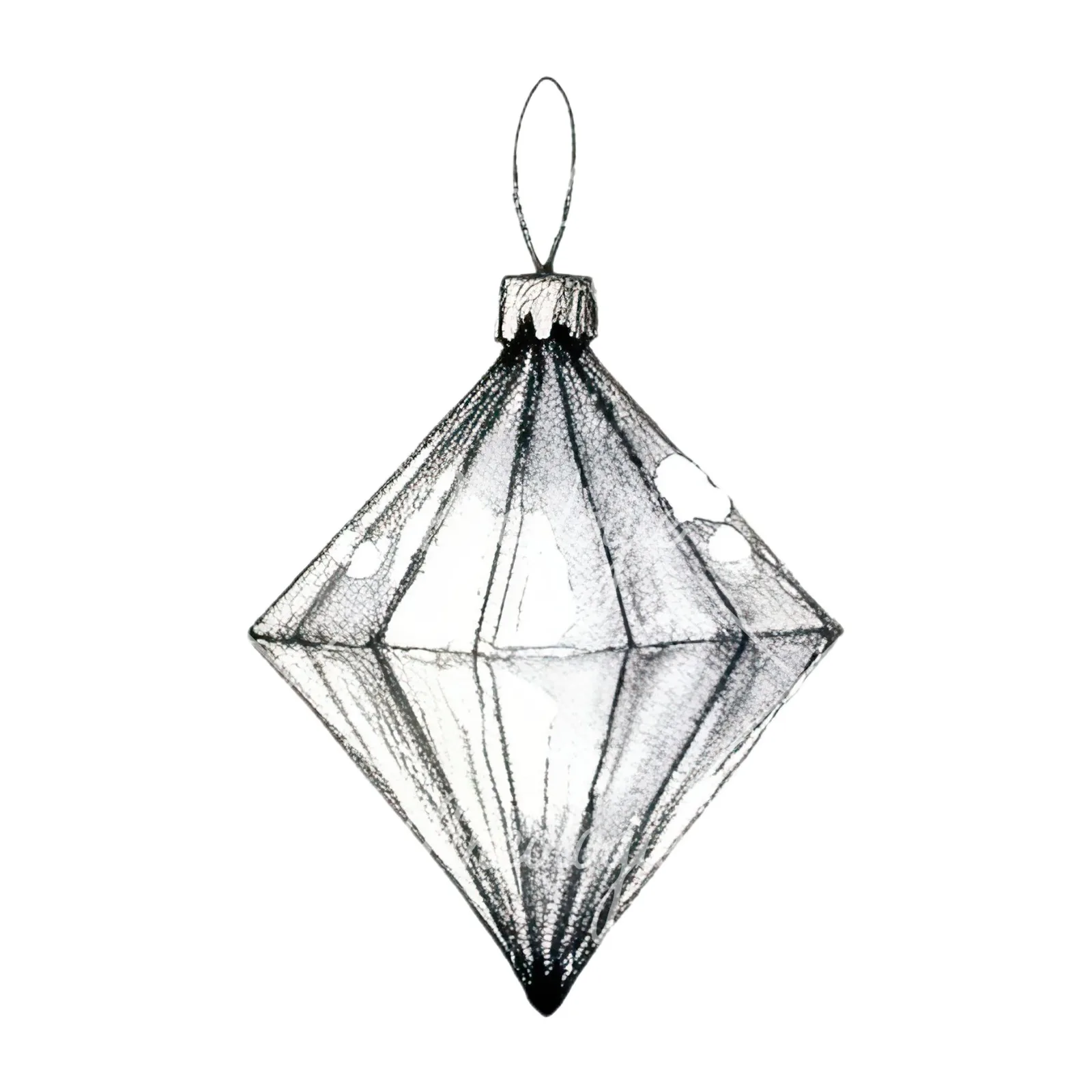 Watercolor snowflake Christmas bauble clipart 7 of 16 on a white background (JPG)