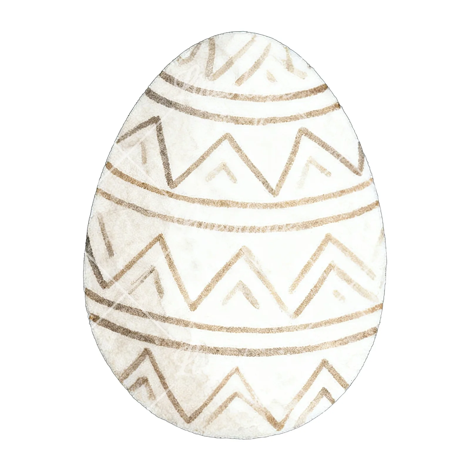 Watercolor neutral Easter eggs and bunny clipart 1 of 10 on a white background (JPG)