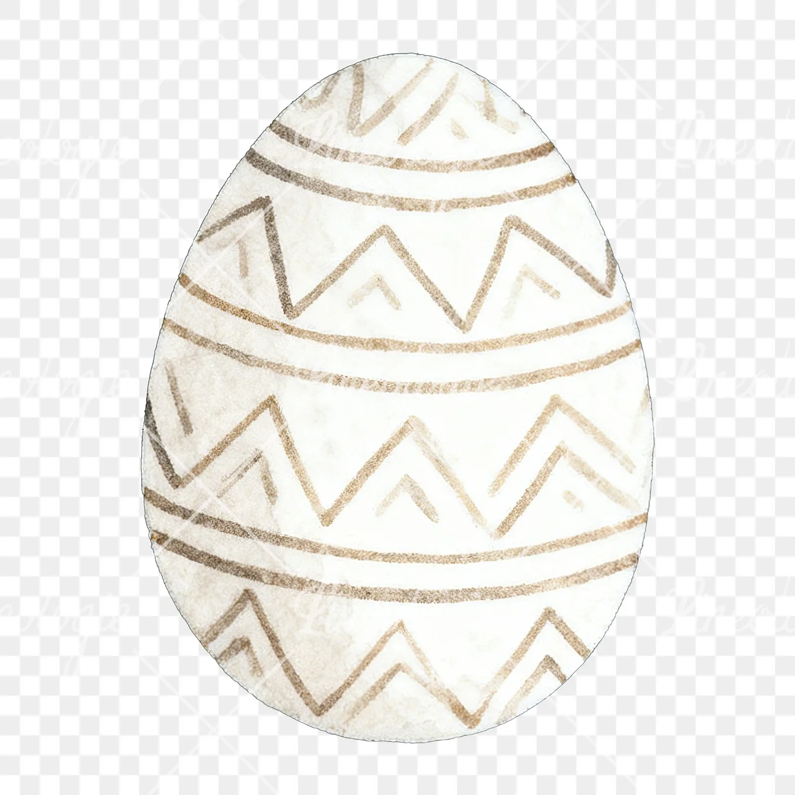 Watercolor neutral Easter eggs and bunny clipart 1 of 10 on a transparent background (PNG)