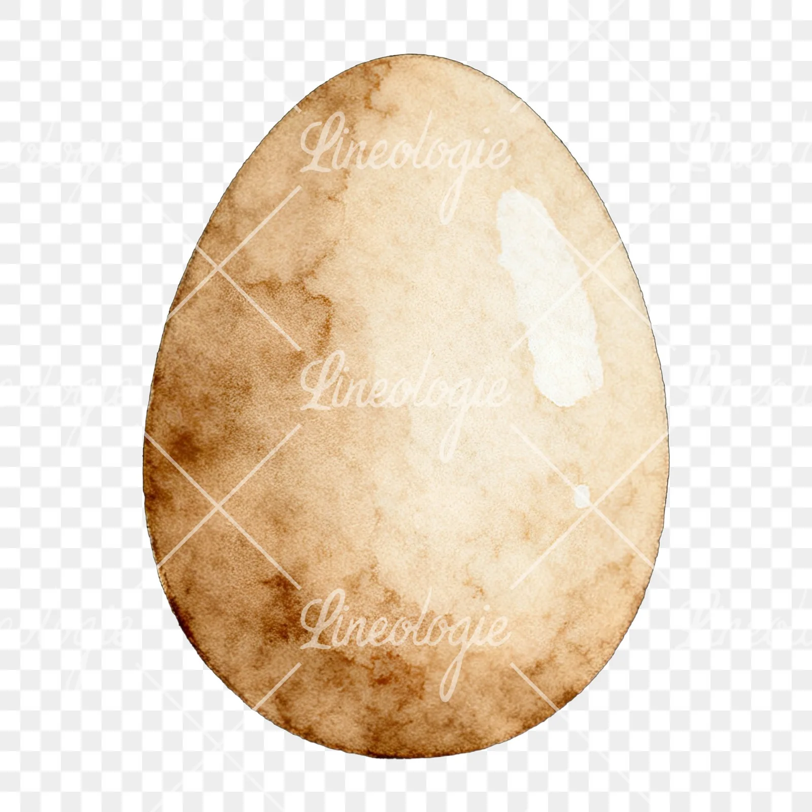 Watercolor neutral Easter eggs and bunny clipart 2 of 10 on a transparent background (PNG)
