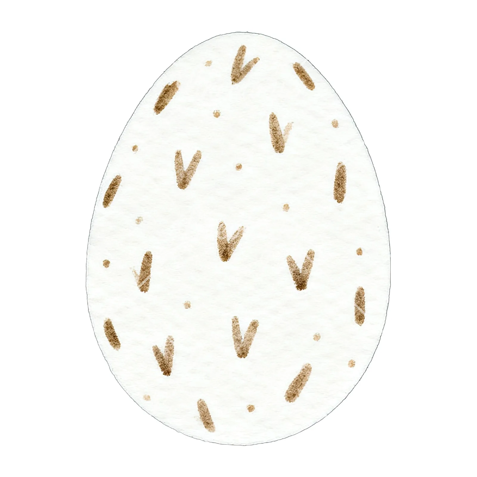 Watercolor neutral Easter eggs and bunny clipart 3 of 10 on a white background (JPG)