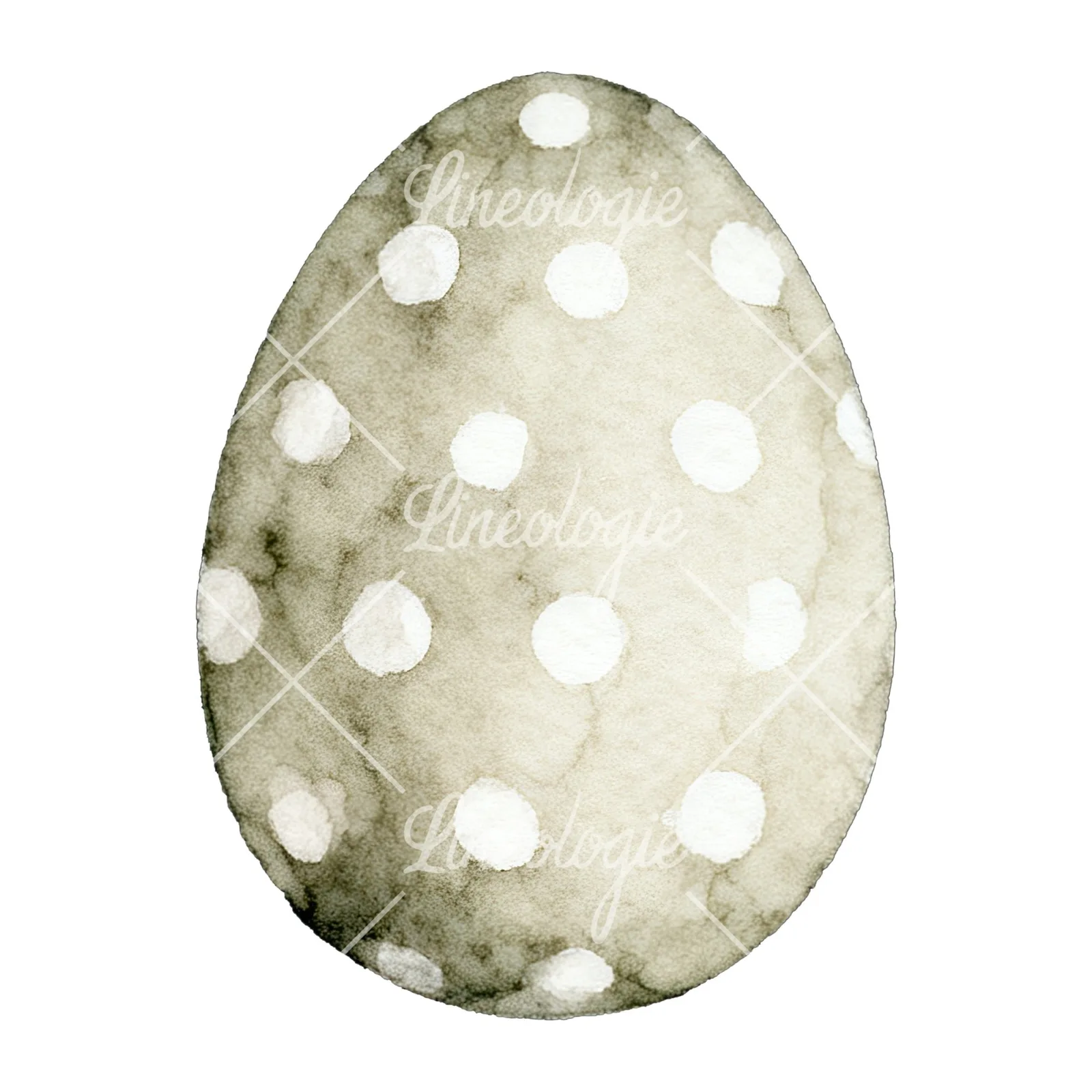 Watercolor neutral Easter eggs and bunny clipart 5 of 10 on a white background (JPG)