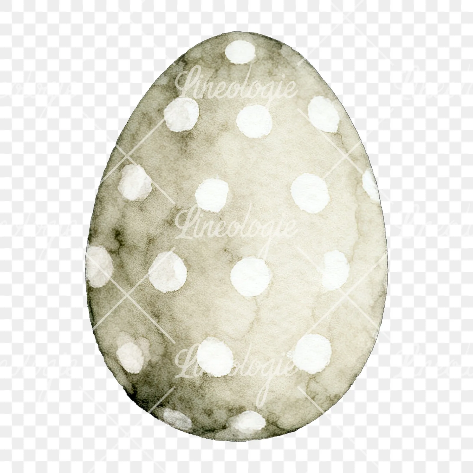 Watercolor neutral Easter eggs and bunny clipart 5 of 10 on a transparent background (PNG)
