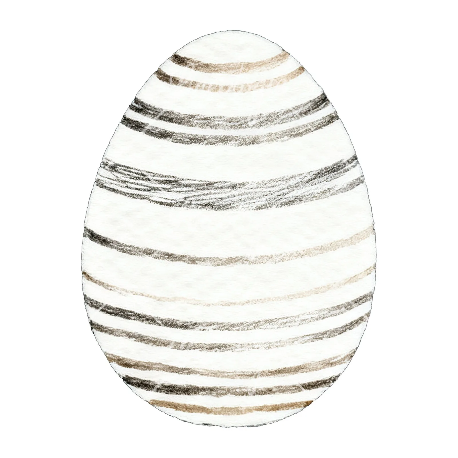 Watercolor neutral Easter eggs and bunny clipart 8 of 10 on a white background (JPG)