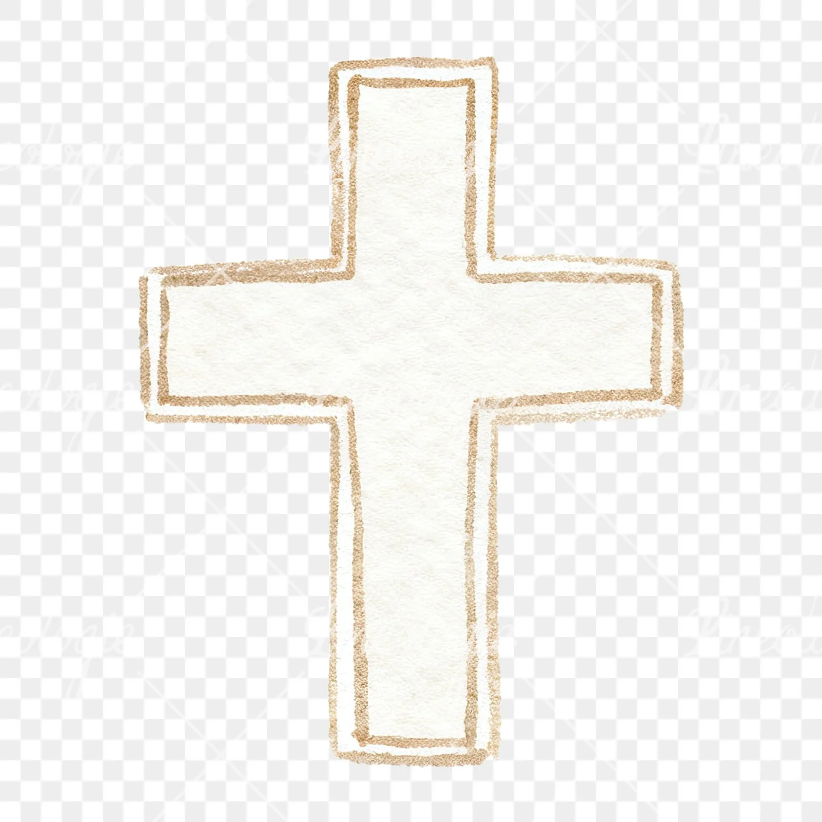 Watercolor Easter with crosses and bird clipart 2 of 12 on a transparent background (PNG)