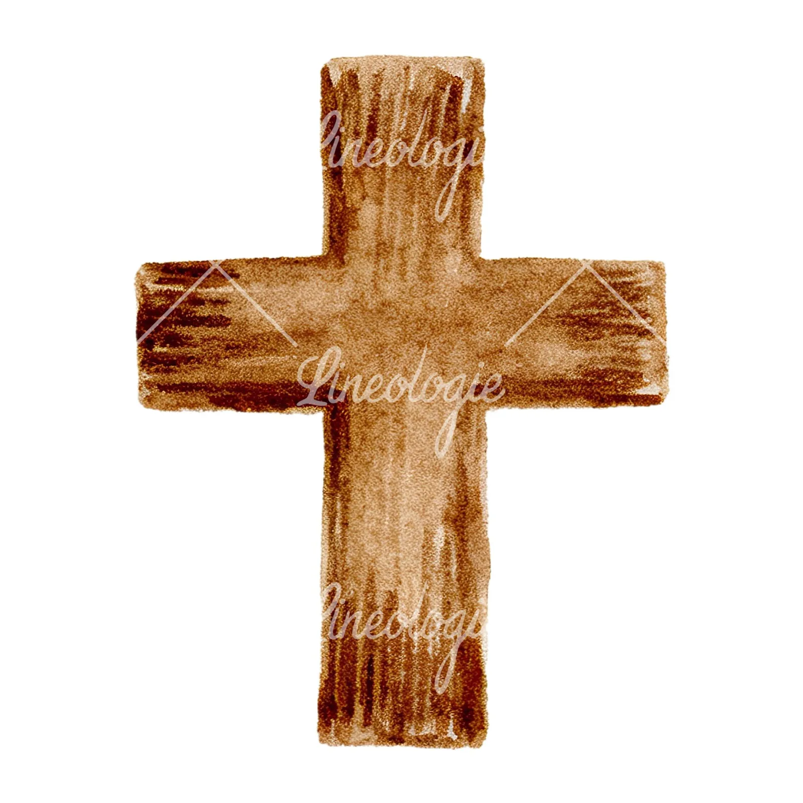 Watercolor Easter with crosses and bird clipart 3 of 12 on a white background (JPG)