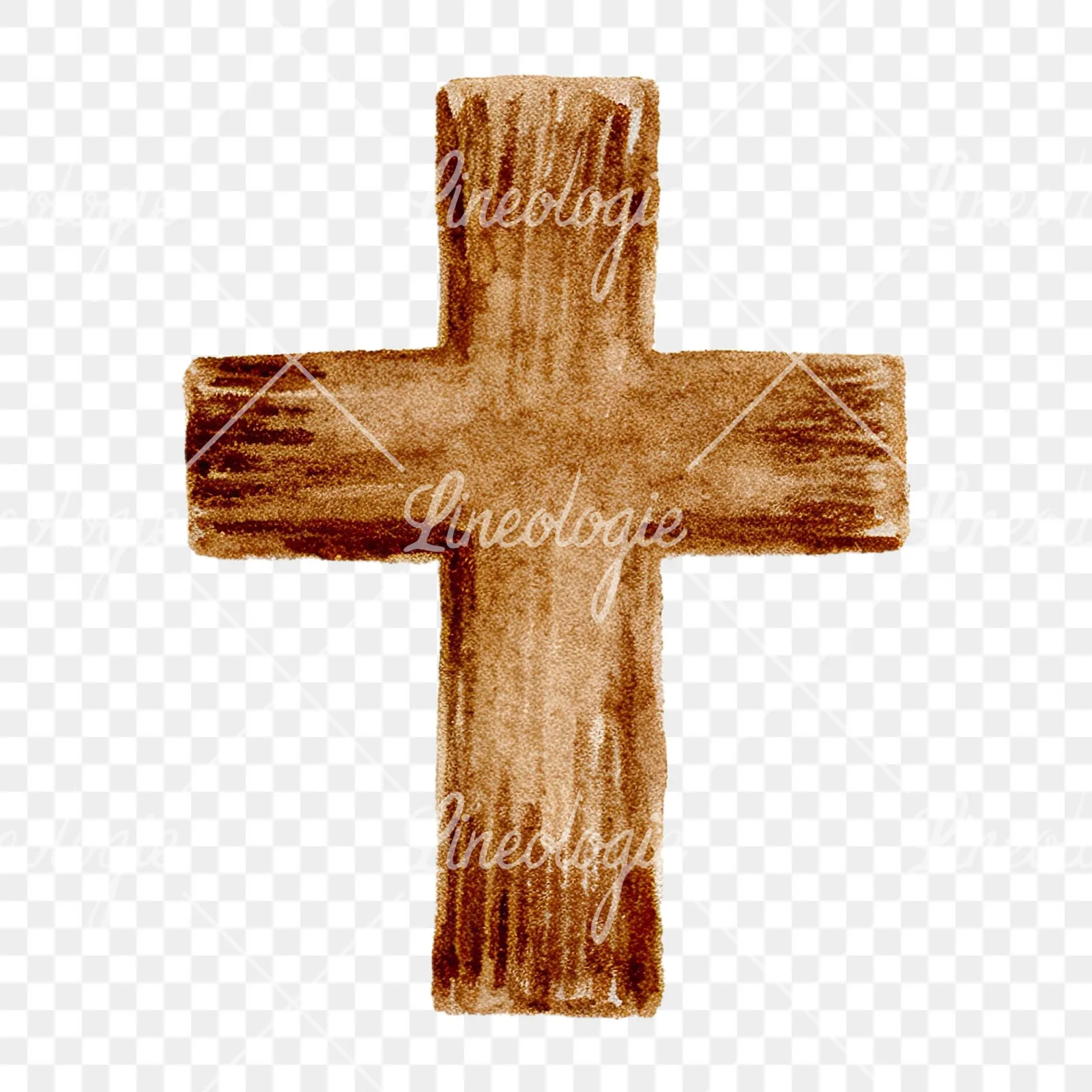 Watercolor Easter with crosses and bird clipart 3 of 12 on a transparent background (PNG)