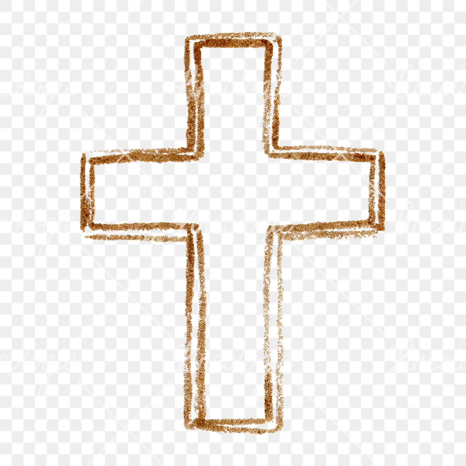 Watercolor Easter with crosses and bird clipart 5 of 12 on a transparent background (PNG)