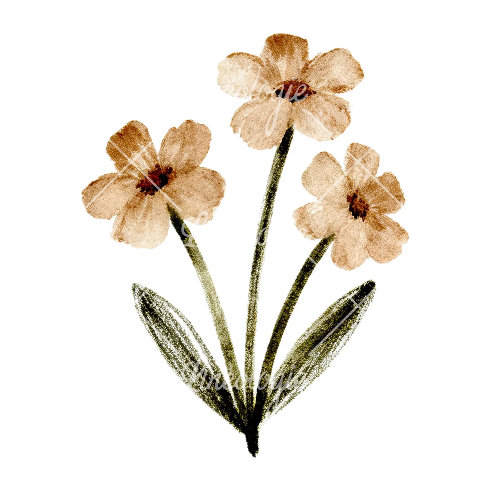 Watercolor Easter with crosses and bird clipart 6 of 12 on a white background (JPG)