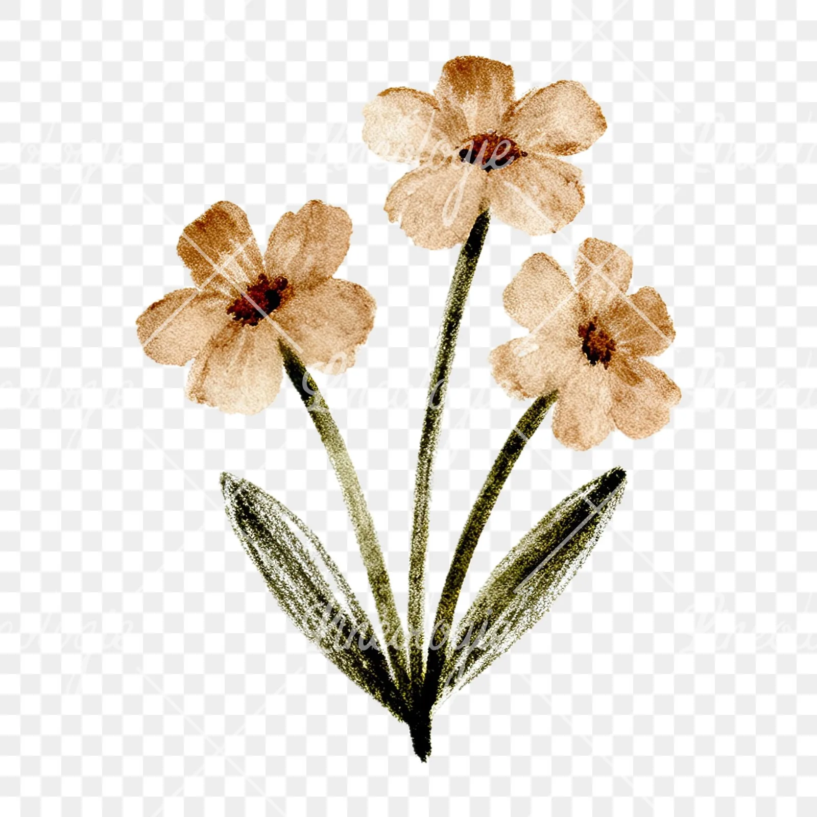 Watercolor Easter with crosses and bird clipart 6 of 12 on a transparent background (PNG)