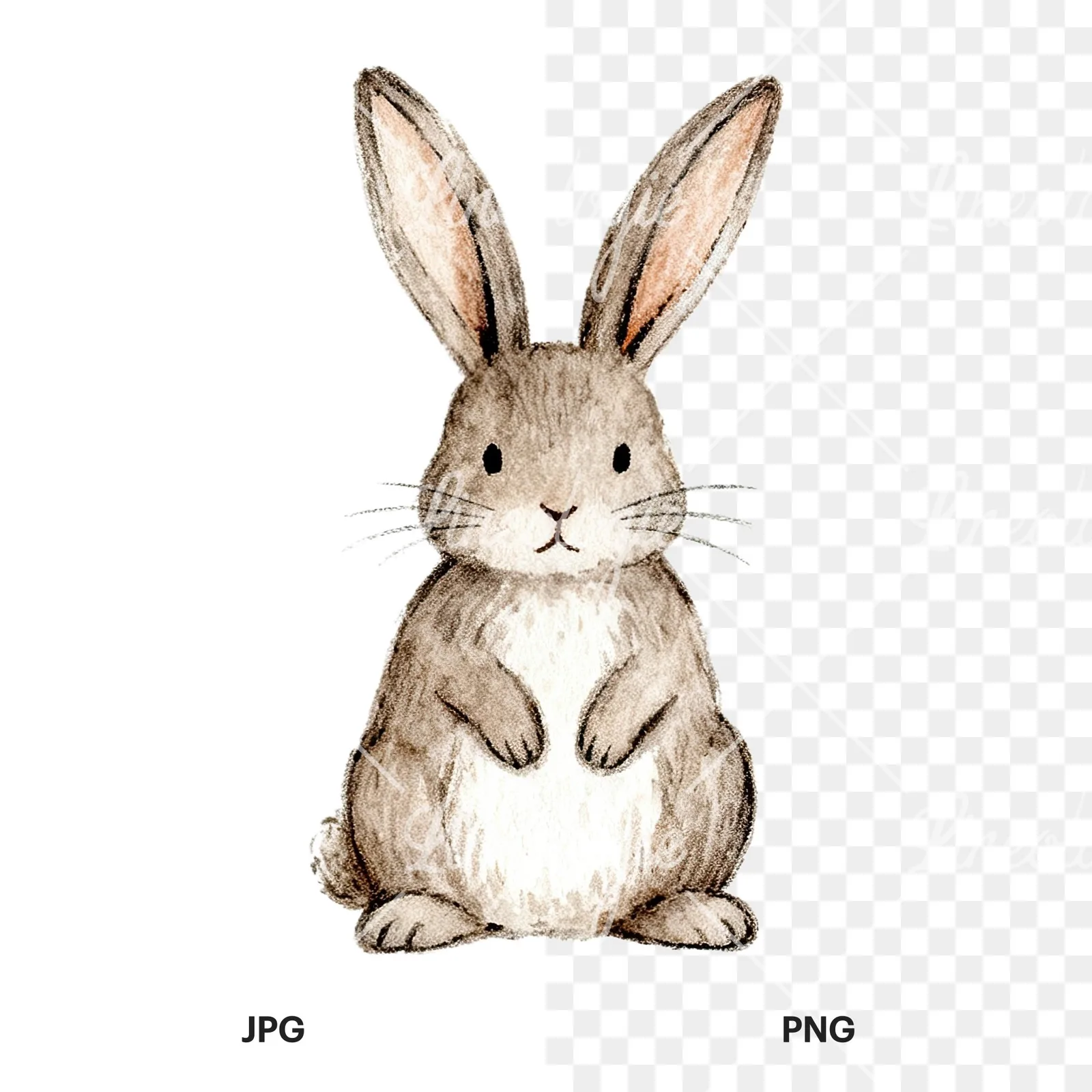 Watercolor Easter with crosses and bird clipart 9 of 12, as a JPG on white and a transparent PNG