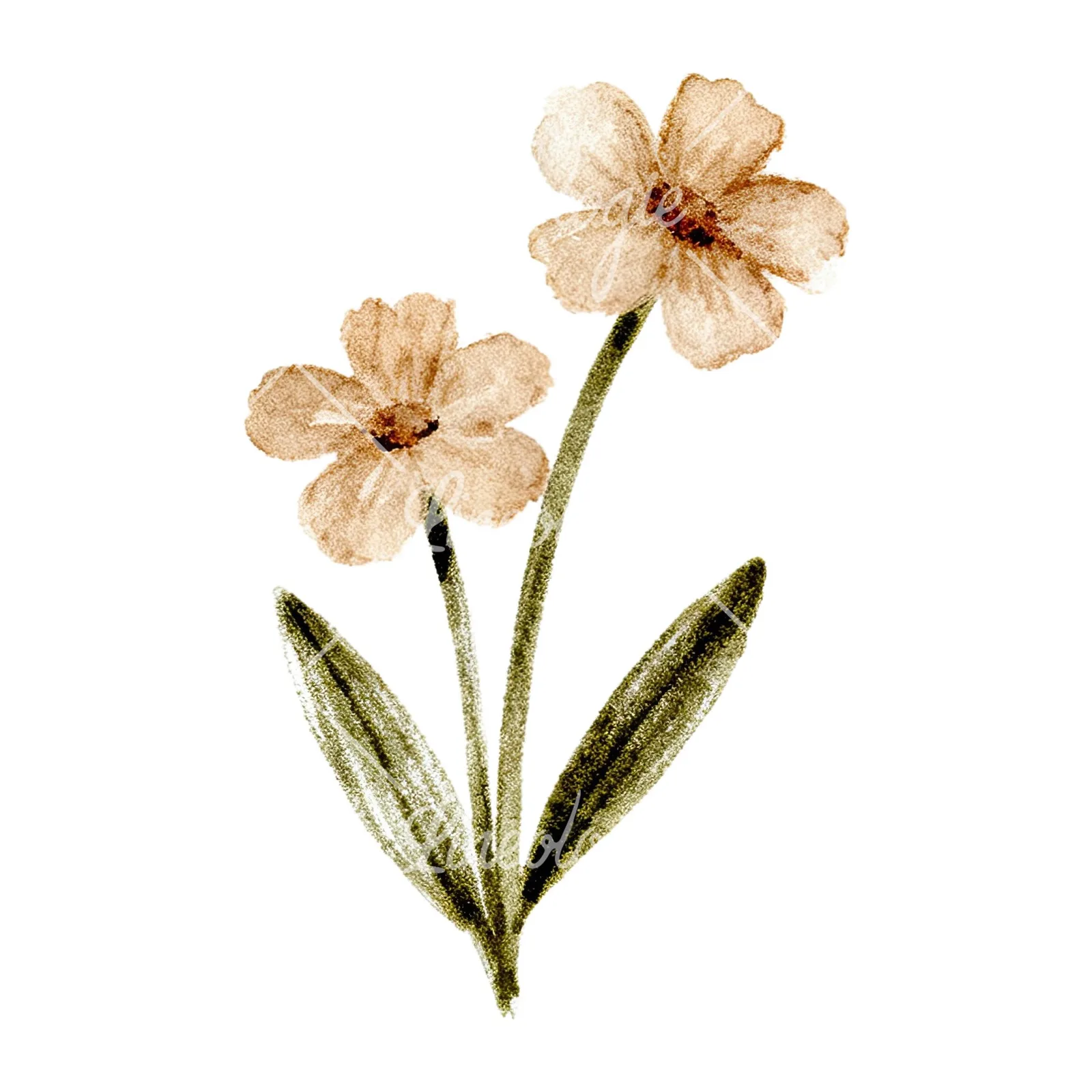 Watercolor Easter with crosses and bird clipart 10 of 12 on a white background (JPG)