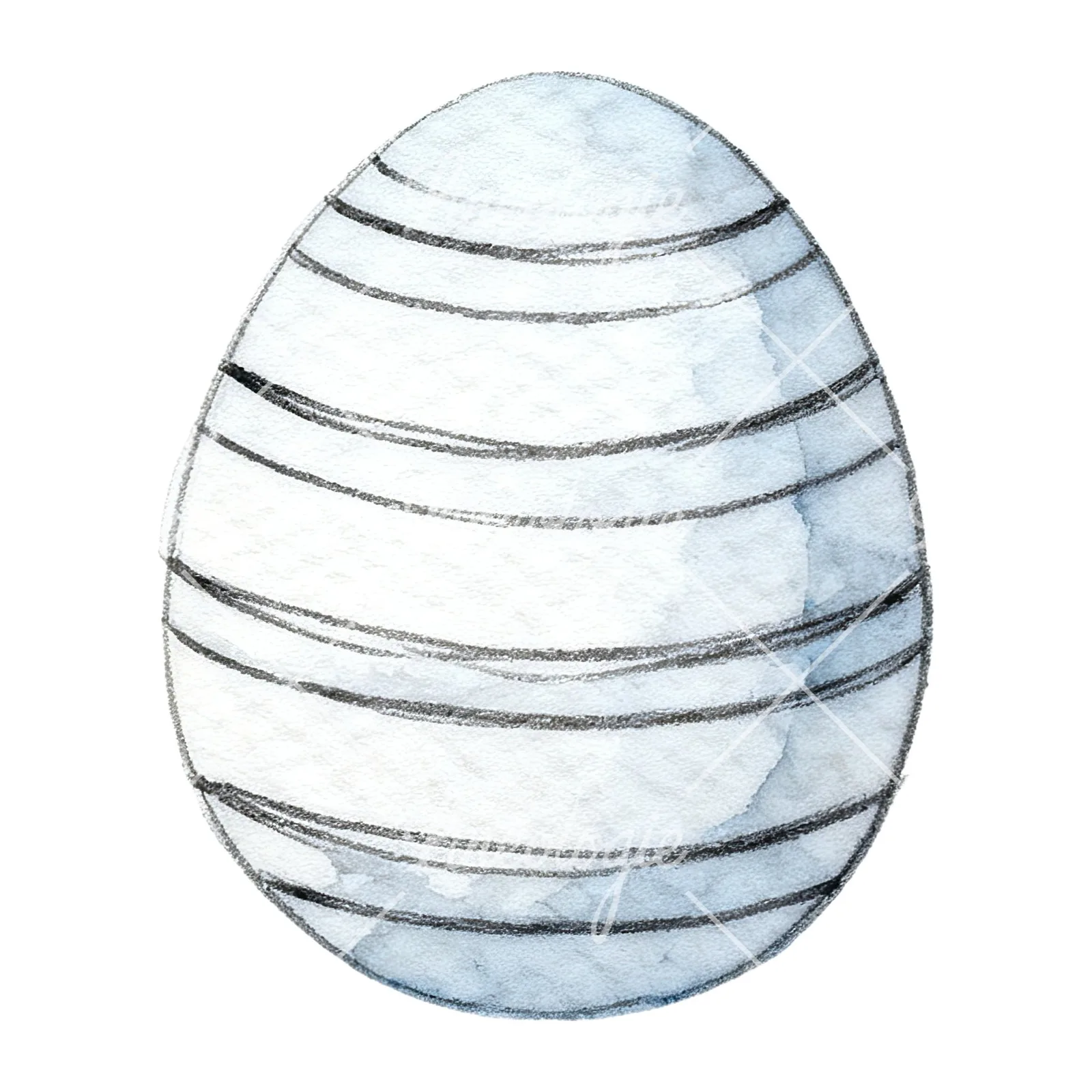 Watercolor Easter egg with bunny and carrot clipart 2 of 12 on a white background (JPG)