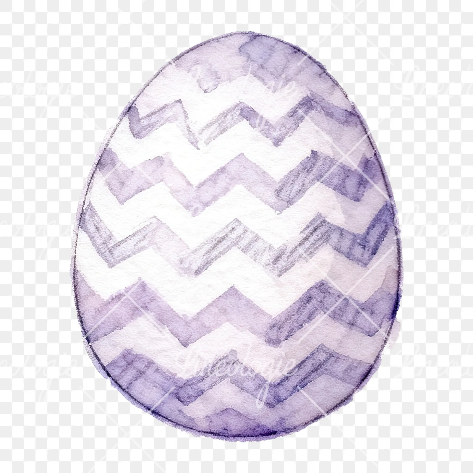 Watercolor Easter egg with bunny and carrot clipart 7 of 12 on a transparent background (PNG)