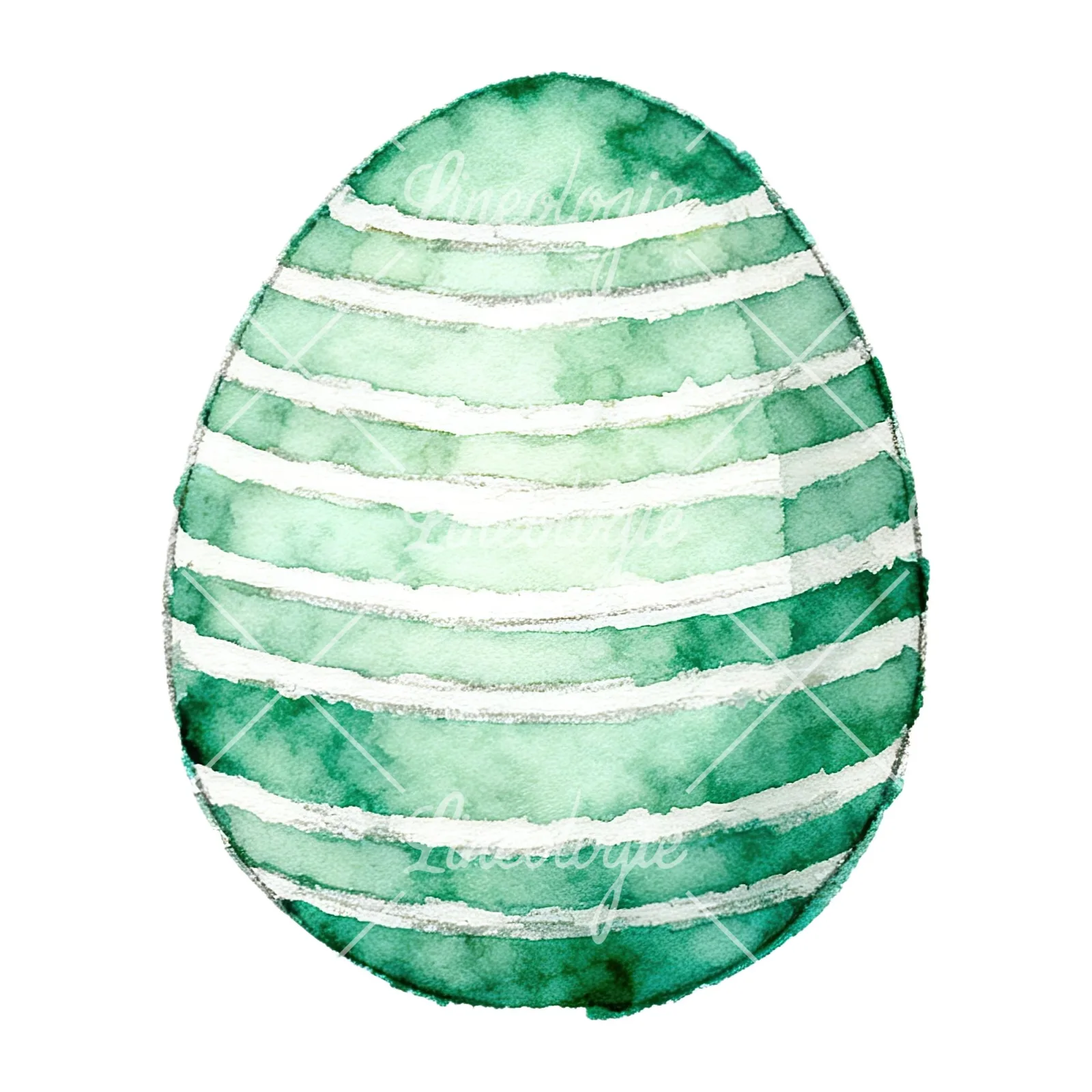 Watercolor Easter egg with bunny and carrot clipart 9 of 12 on a white background (JPG)