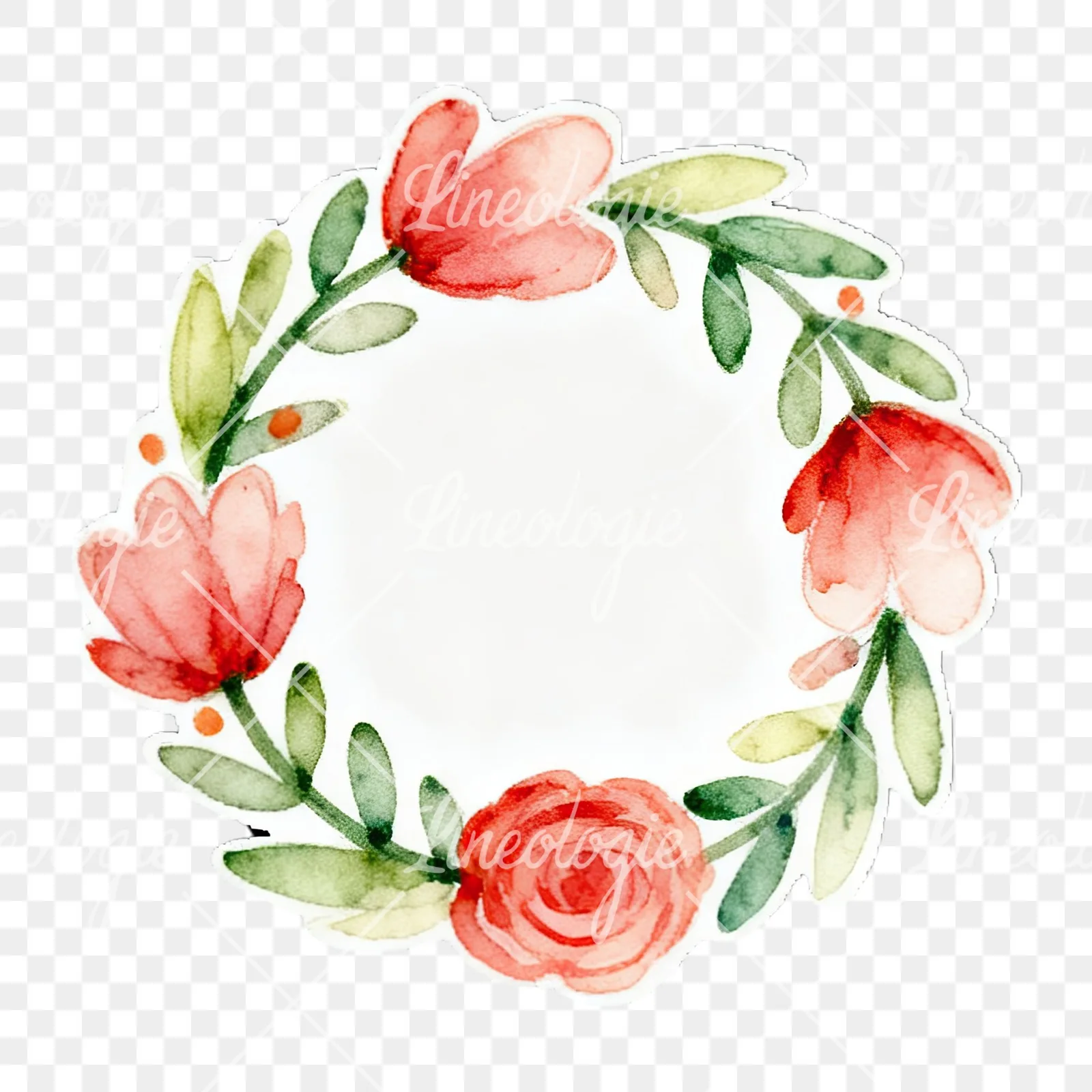 Watercolor Easter egg wreath clipart 3 of 12 on a transparent background (PNG)