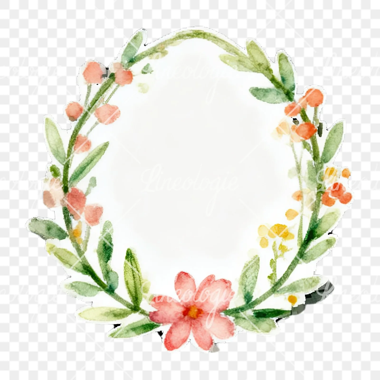 Watercolor Easter egg wreath clipart 5 of 12 on a transparent background (PNG)