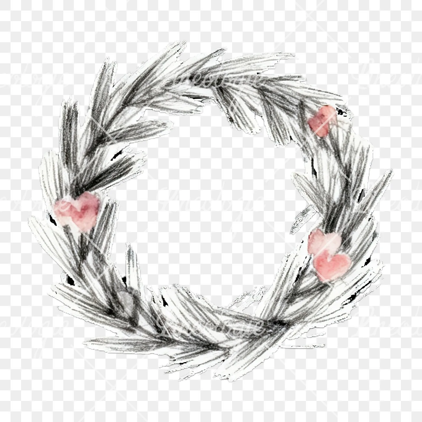 Watercolor Easter egg wreath clipart 11 of 12 on a transparent background (PNG)
