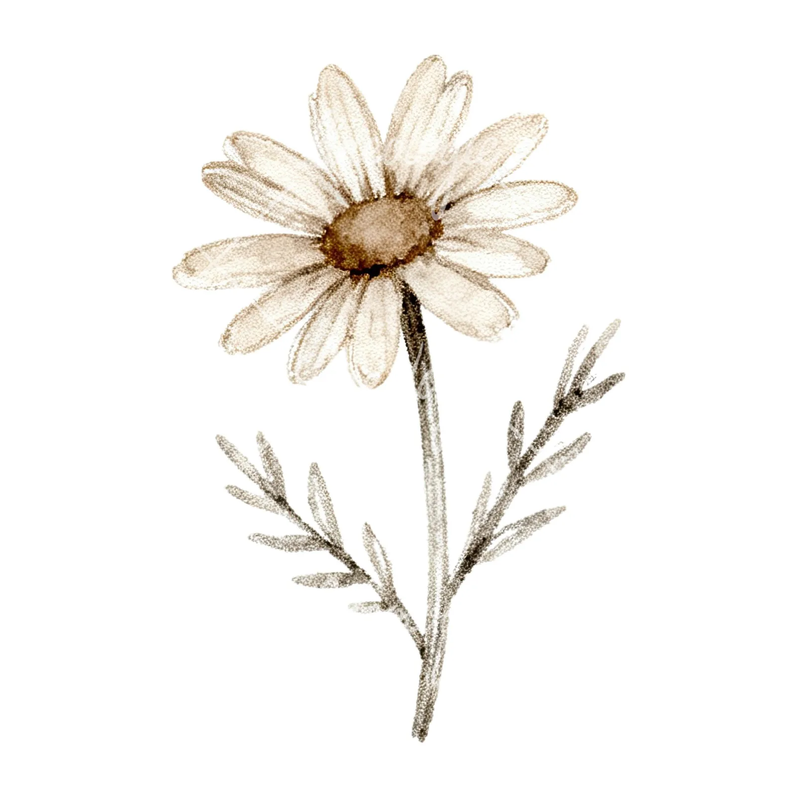 Watercolor neutral boho clipart 8 of 12 on a white background (JPG)