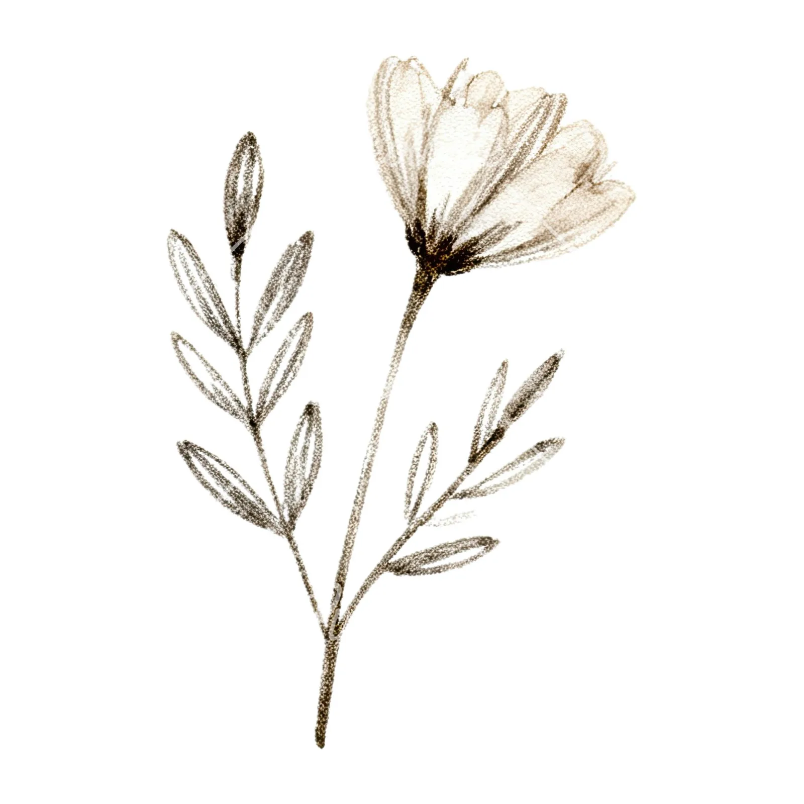 Watercolor neutral boho clipart 9 of 12 on a white background (JPG)