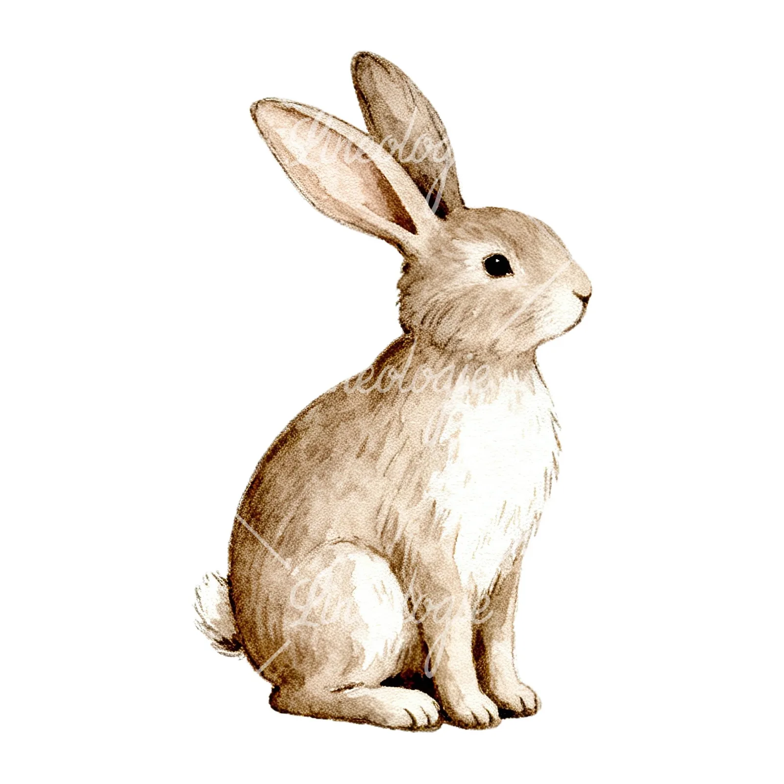 Watercolor neutral boho clipart 10 of 12 on a white background (JPG)