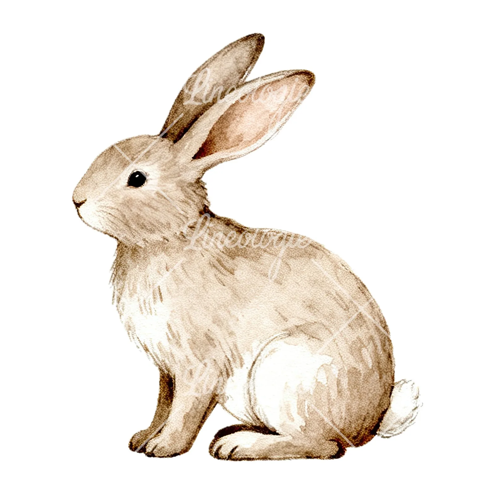 Watercolor neutral boho clipart 12 of 12 on a white background (JPG)