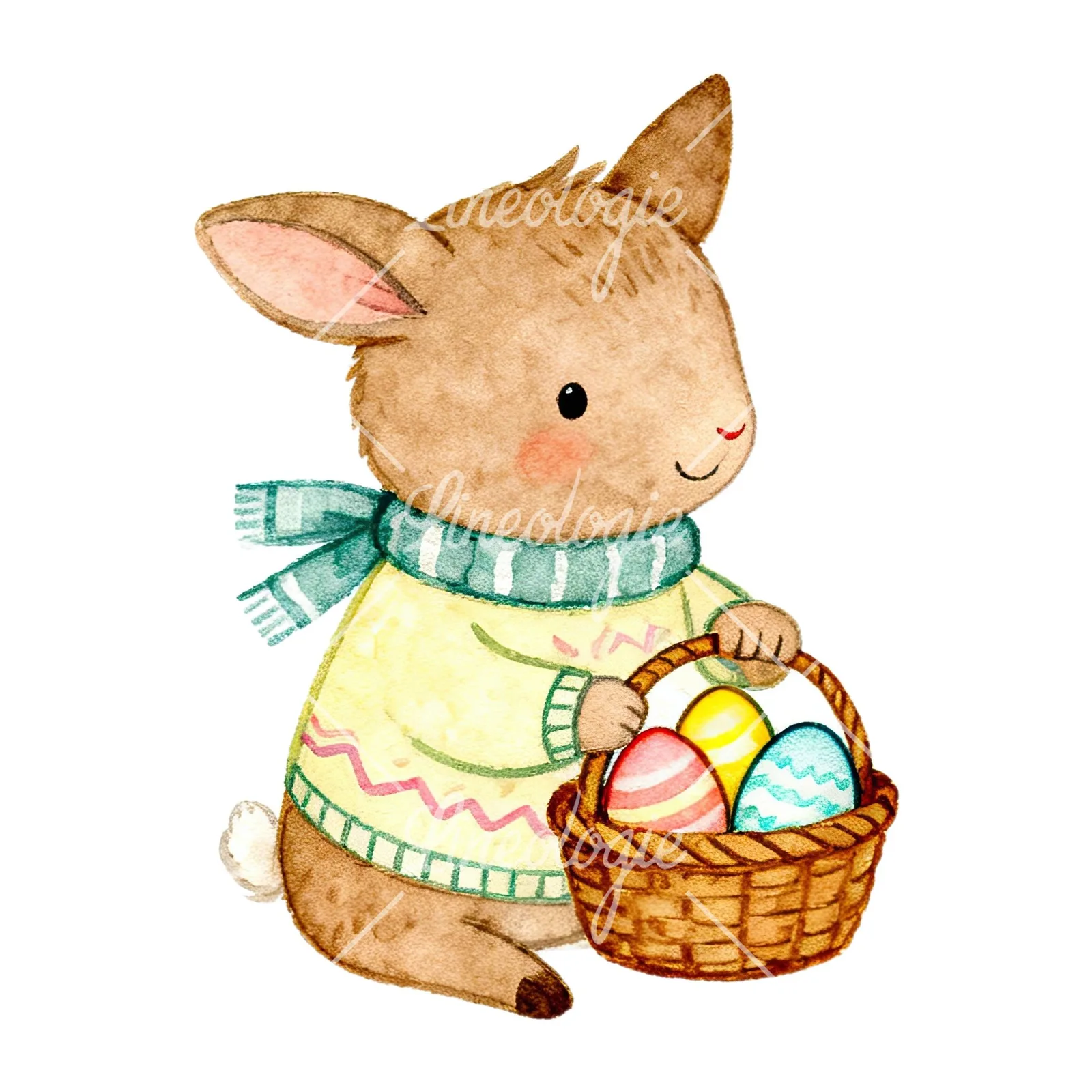Watercolor various animal clipart 1 of 12 on a white background (JPG)