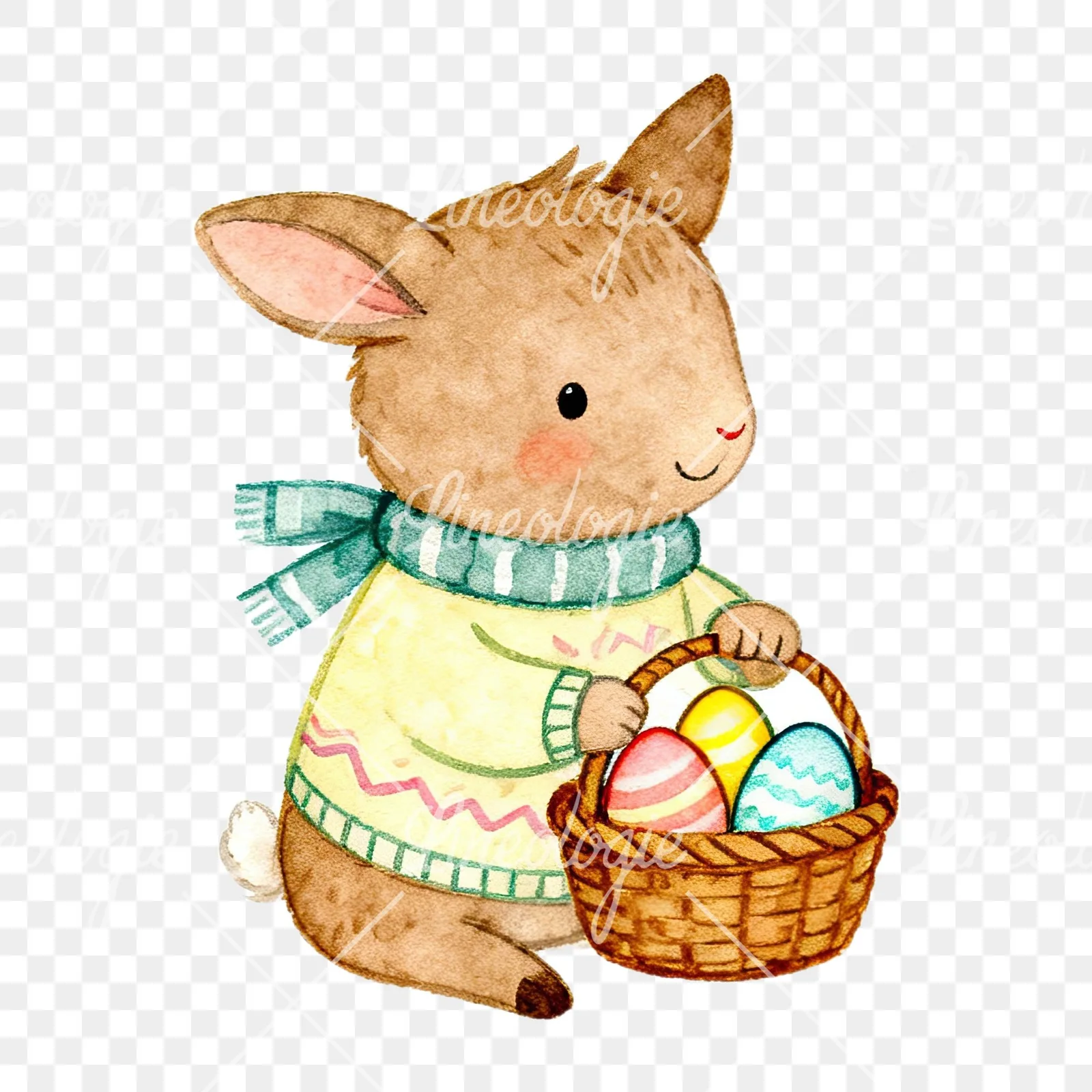 Watercolor various animal clipart 1 of 12 on a transparent background (PNG)