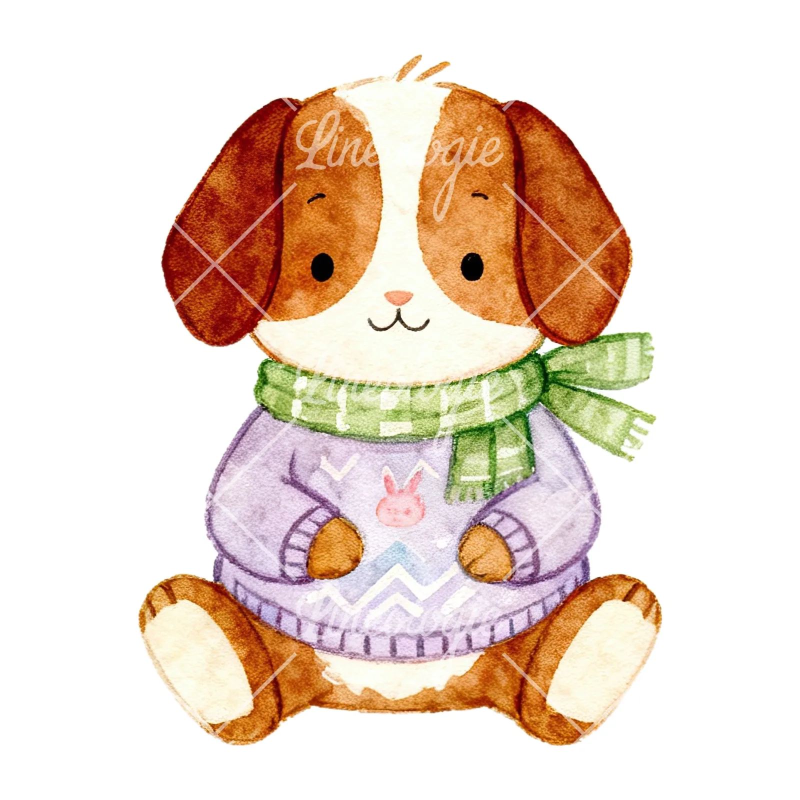 Watercolor various animal clipart 2 of 12 on a white background (JPG)