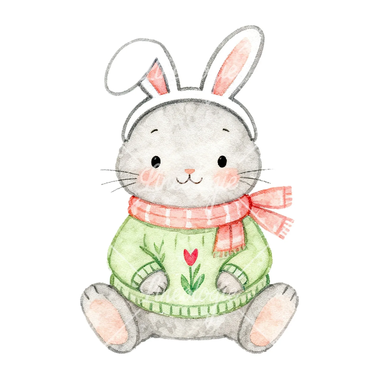 Watercolor various animal clipart 3 of 12 on a white background (JPG)