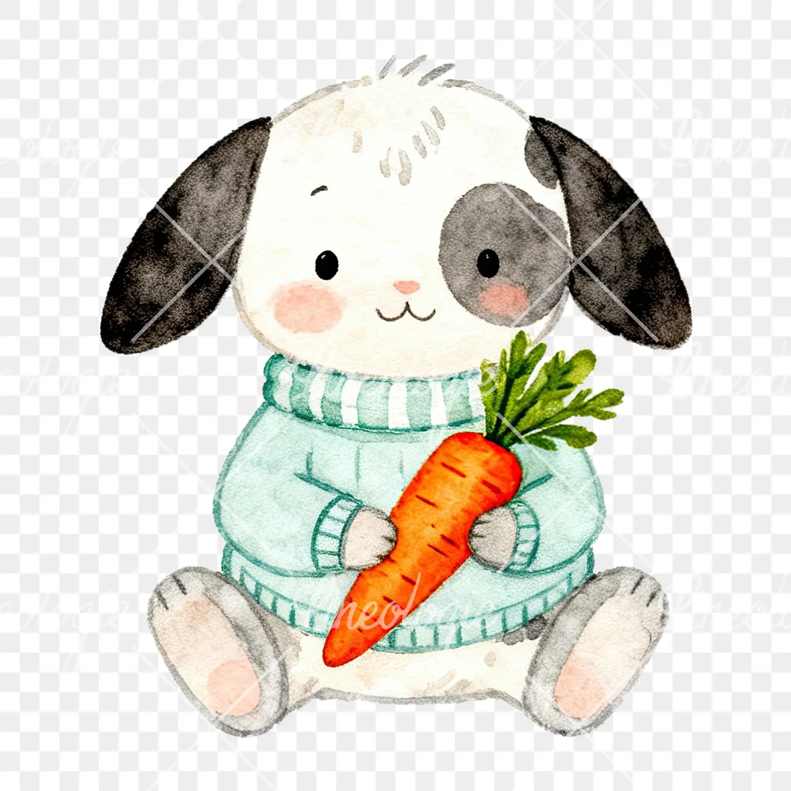 Watercolor various animal clipart 4 of 12 on a transparent background (PNG)
