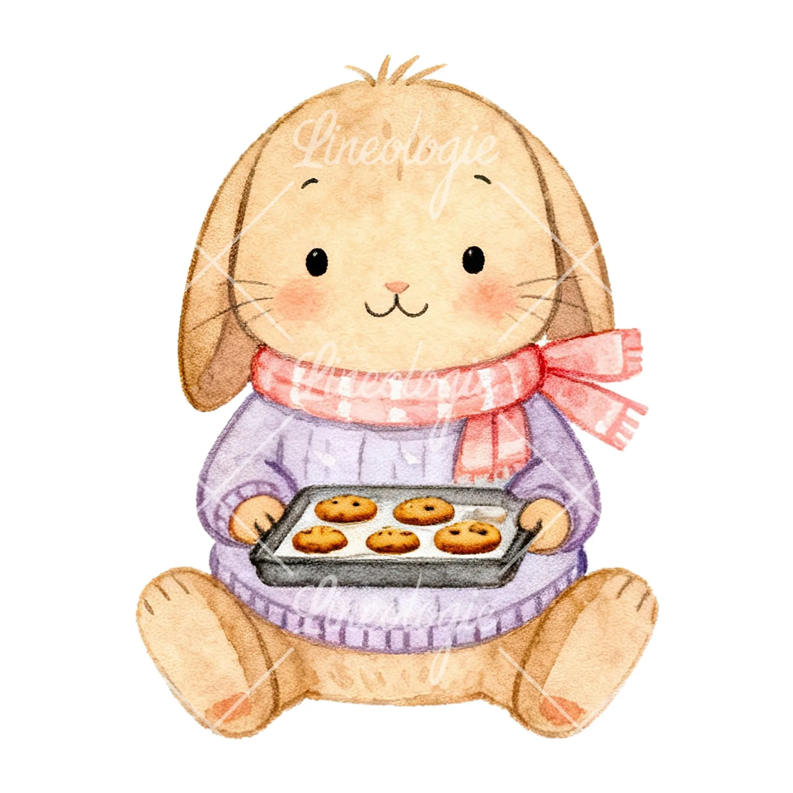 Watercolor various animal clipart 5 of 12 on a white background (JPG)