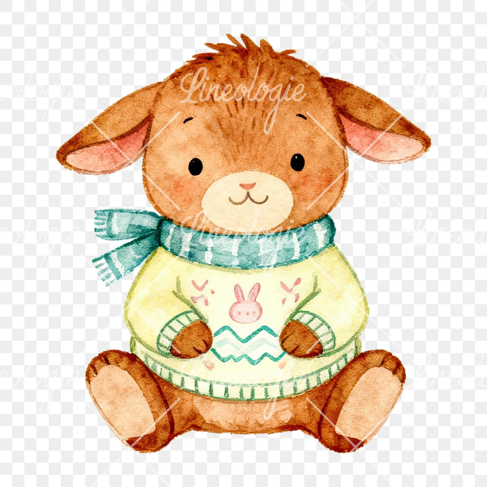 Watercolor various animal clipart 7 of 12 on a transparent background (PNG)
