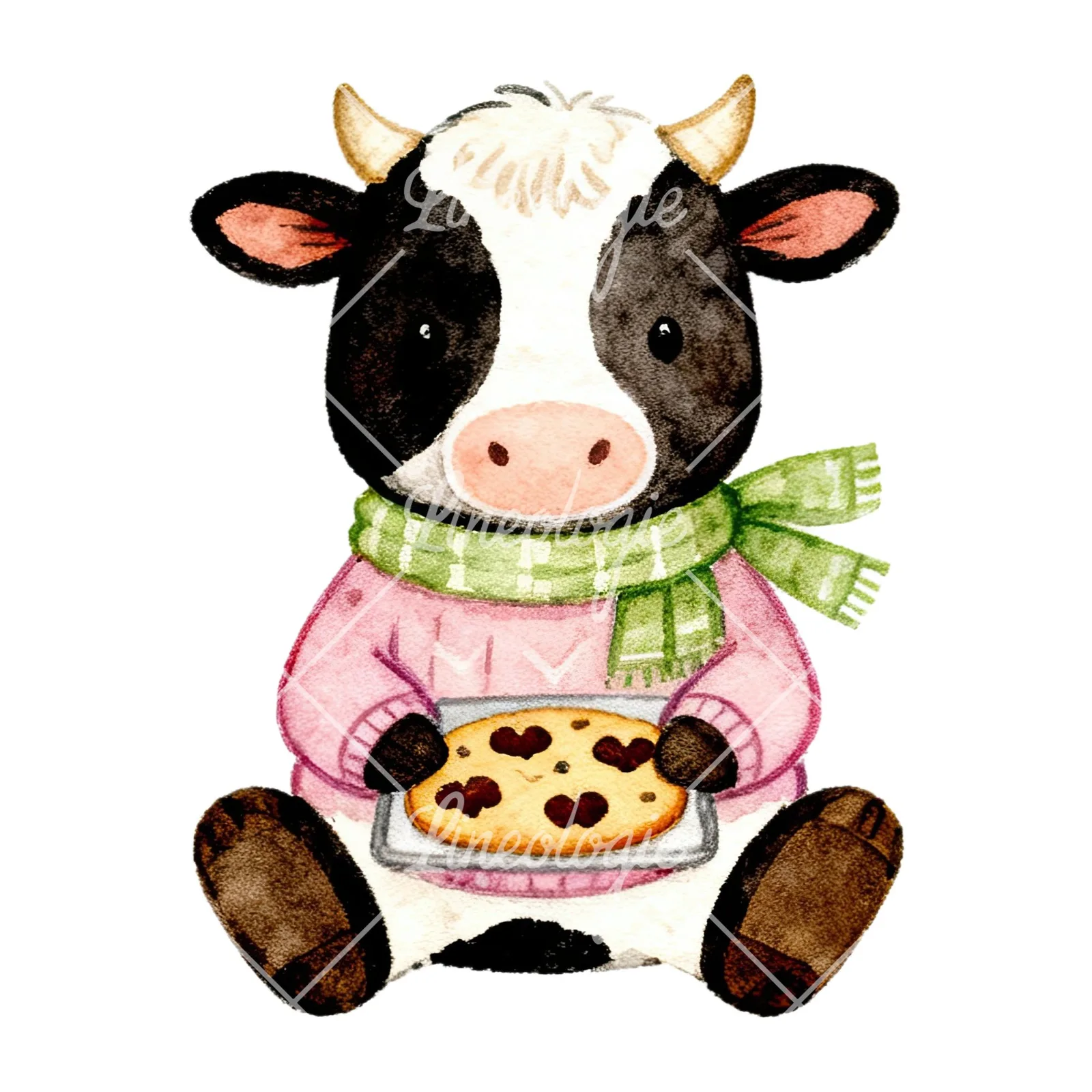 Watercolor various animal clipart 8 of 12 on a white background (JPG)