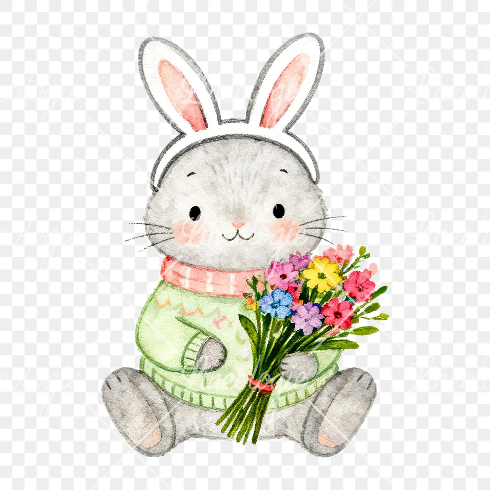 Watercolor various animal clipart 9 of 12 on a transparent background (PNG)