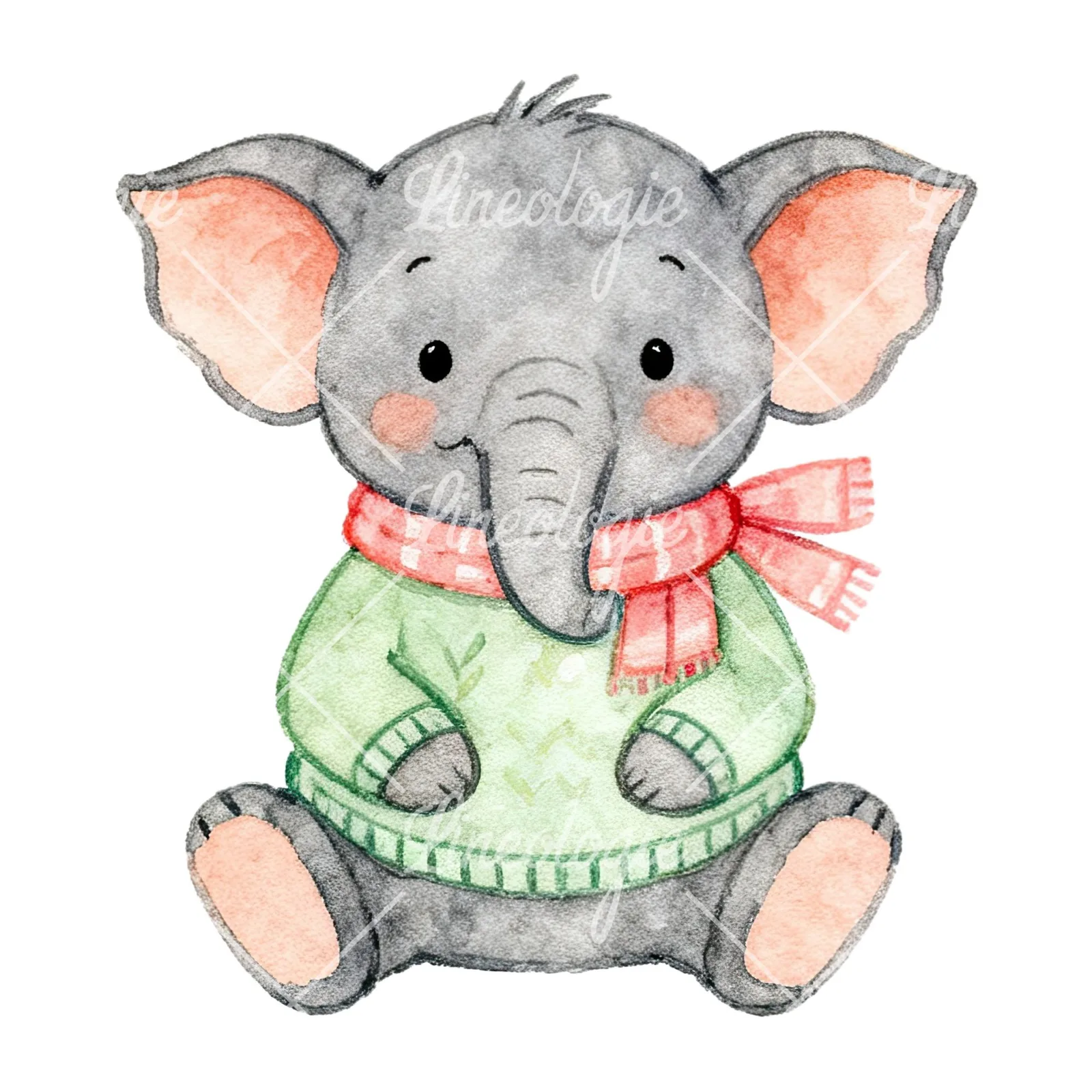 Watercolor various animal clipart 10 of 12 on a white background (JPG)