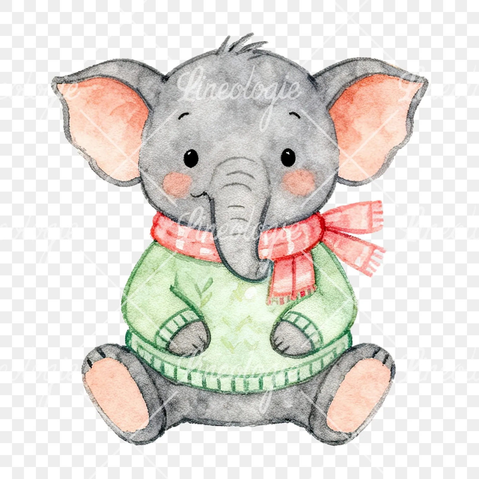 Watercolor various animal clipart 10 of 12 on a transparent background (PNG)