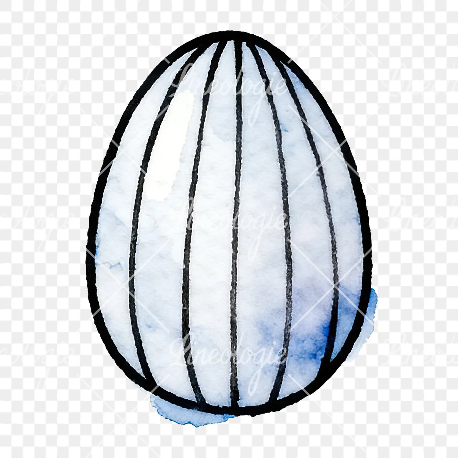 Watercolor Easter egg with polka dots clipart 1 of 16 on a transparent background (PNG)