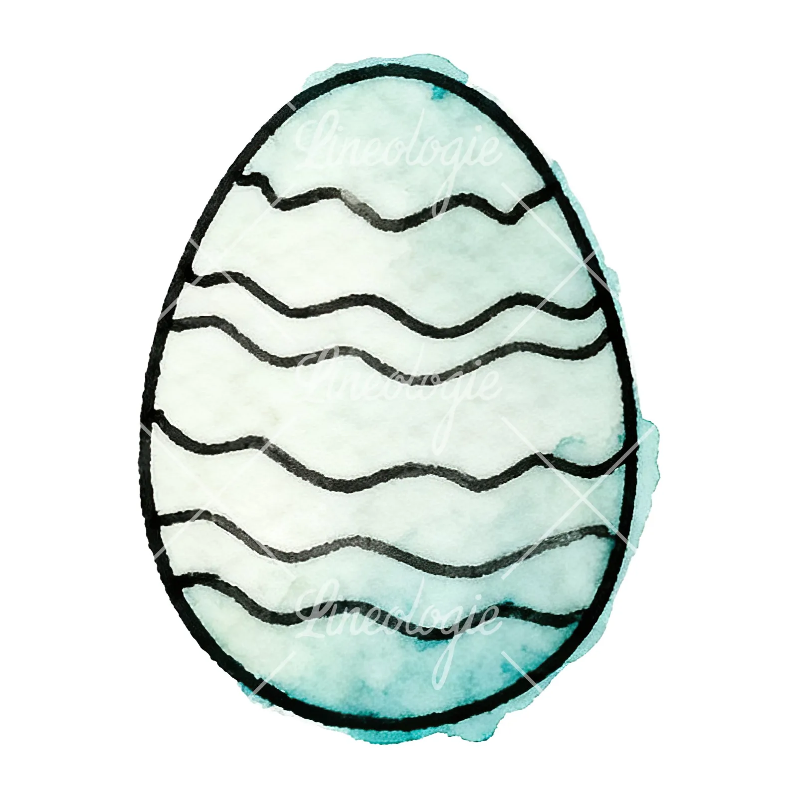 Watercolor Easter egg with polka dots clipart 7 of 16 on a white background (JPG)