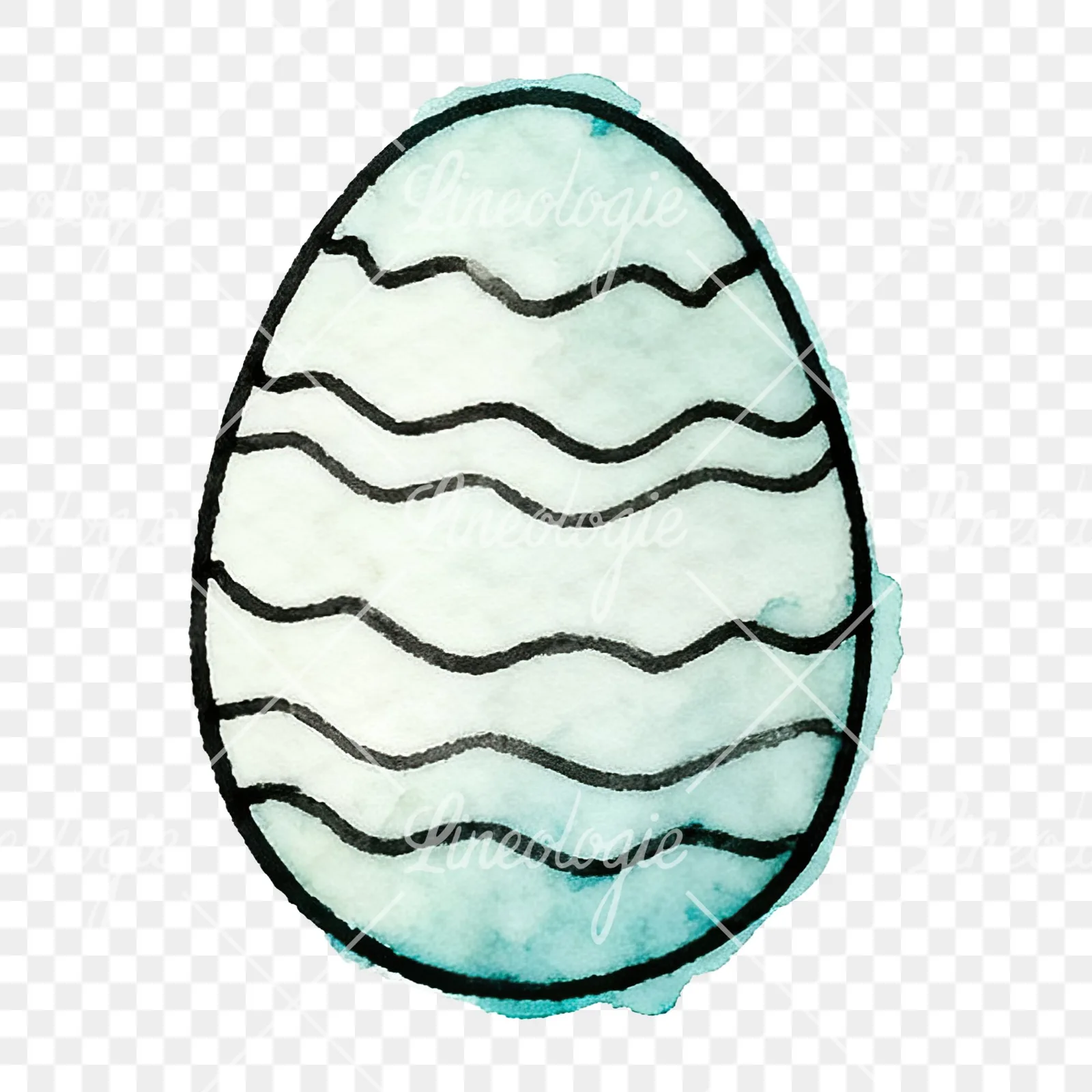 Watercolor Easter egg with polka dots clipart 7 of 16 on a transparent background (PNG)